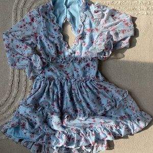 Floral open back dress NWT